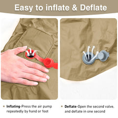 Inflatable Sleeping Pad Air Mattress with Built-in Pump for Travel Hiking