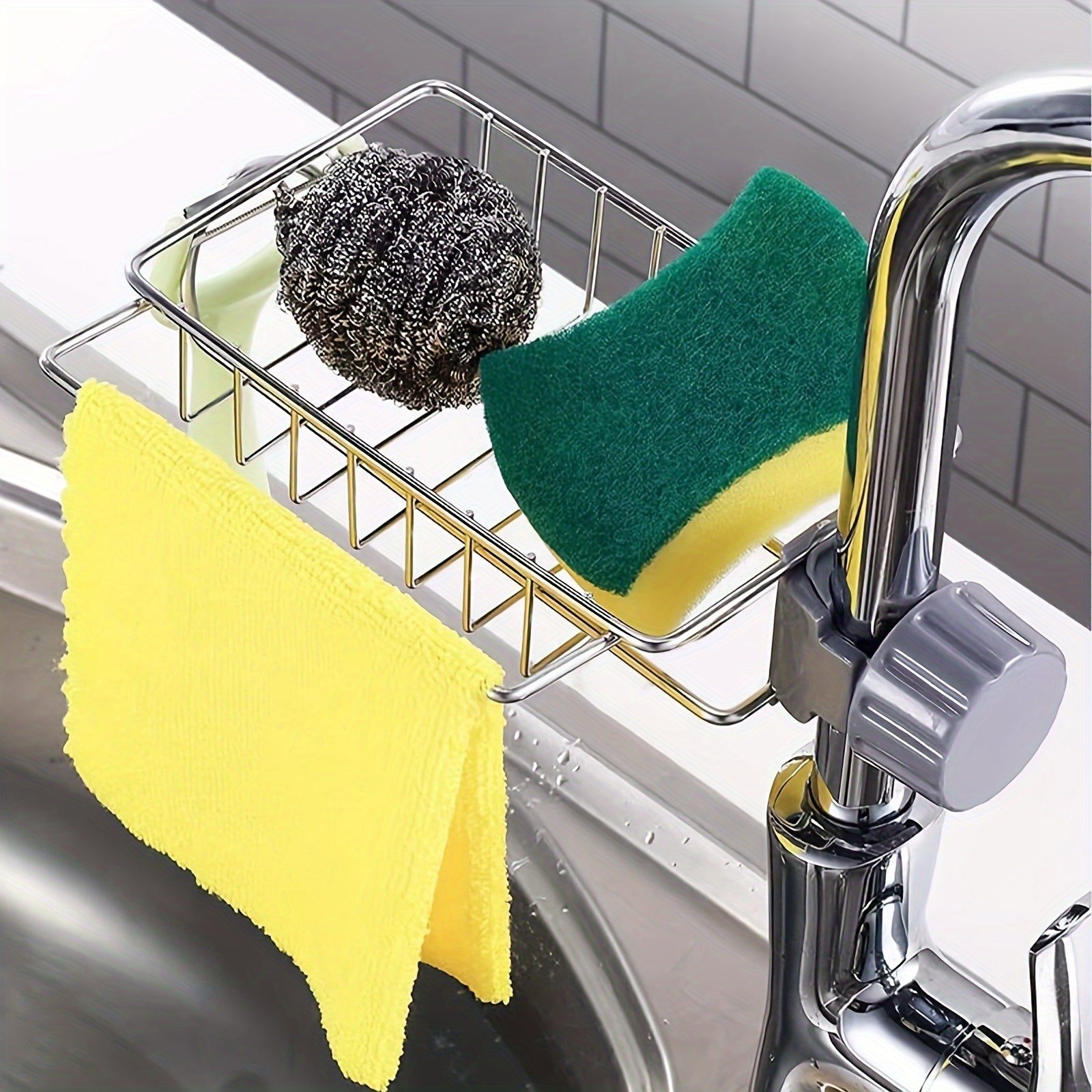 Kitchen Faucet Rack Sponge Holder Sink Caddy Organizer Hanging Caddy