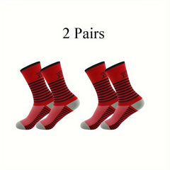 2pairs Outdoor Sports Crew Socks For Men Women