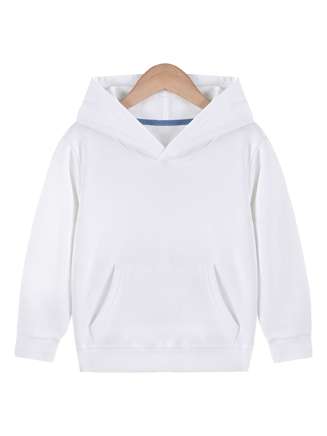 Boys Casual Solid Pullover Hoodie Long Sleeve Sweatshirt