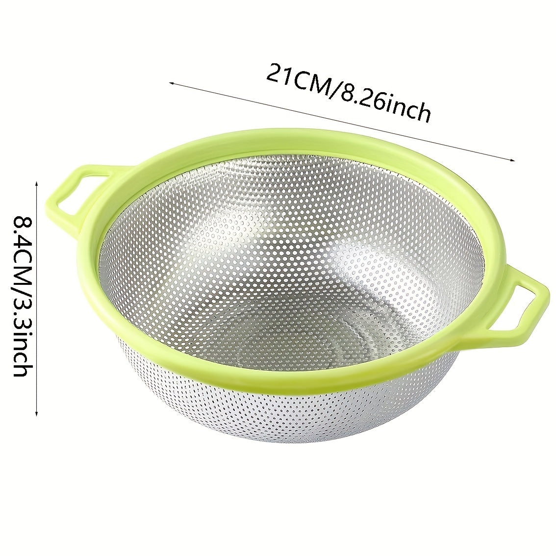 1pc Stainless Steel Kitchen Washing Basin Round Fruit Vegetable Filter Basin