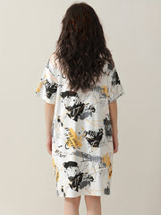 Comfy Short Sleeve Nightdress Crew Neck Pajama