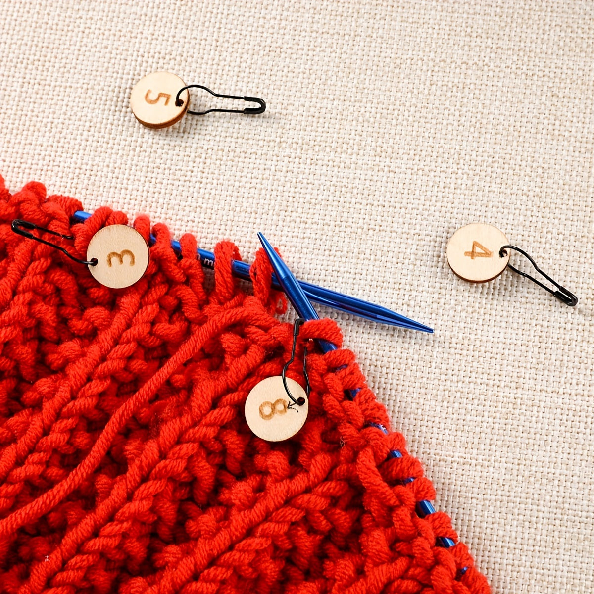 10pcs Wooden Stitch Markers 1-10 Crochet Stitch Marker Charms Locking Stitch Mar