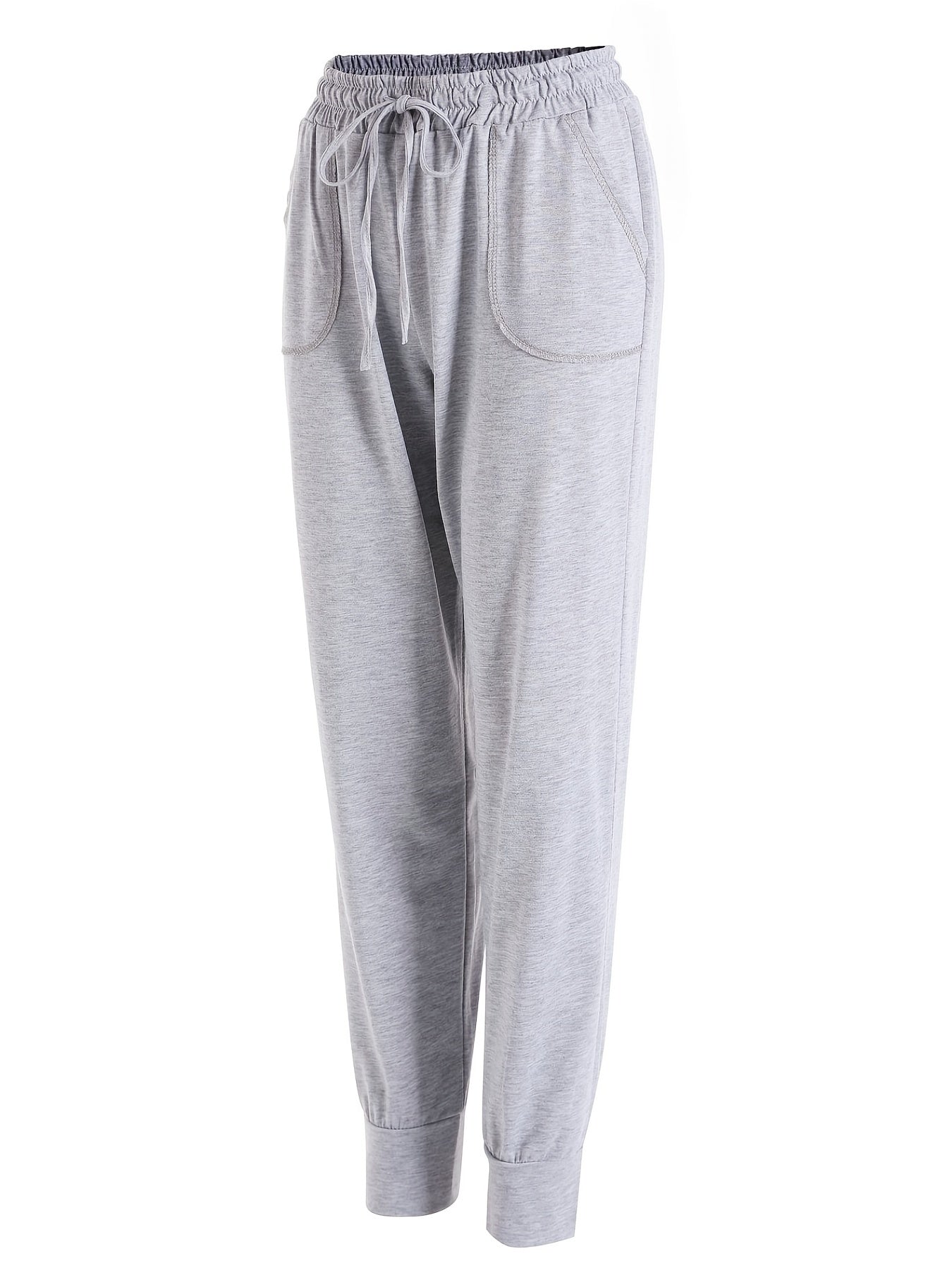 Elastic Waist Jogger Pants Tie Front Casual Spring & Fall Women's Clothing