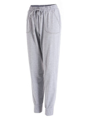 Elastic Waist Jogger Pants Tie Front Casual Spring & Fall Women's Clothing