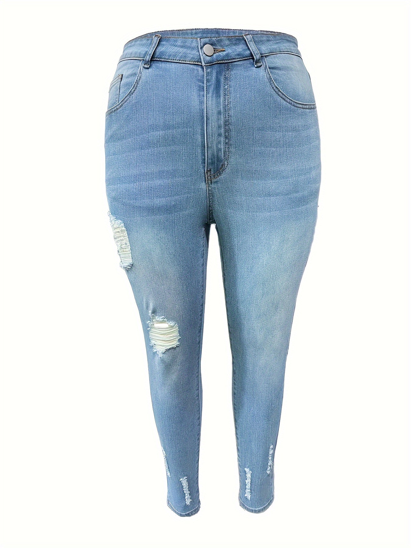 Ripped High Rise Skinny Jeans