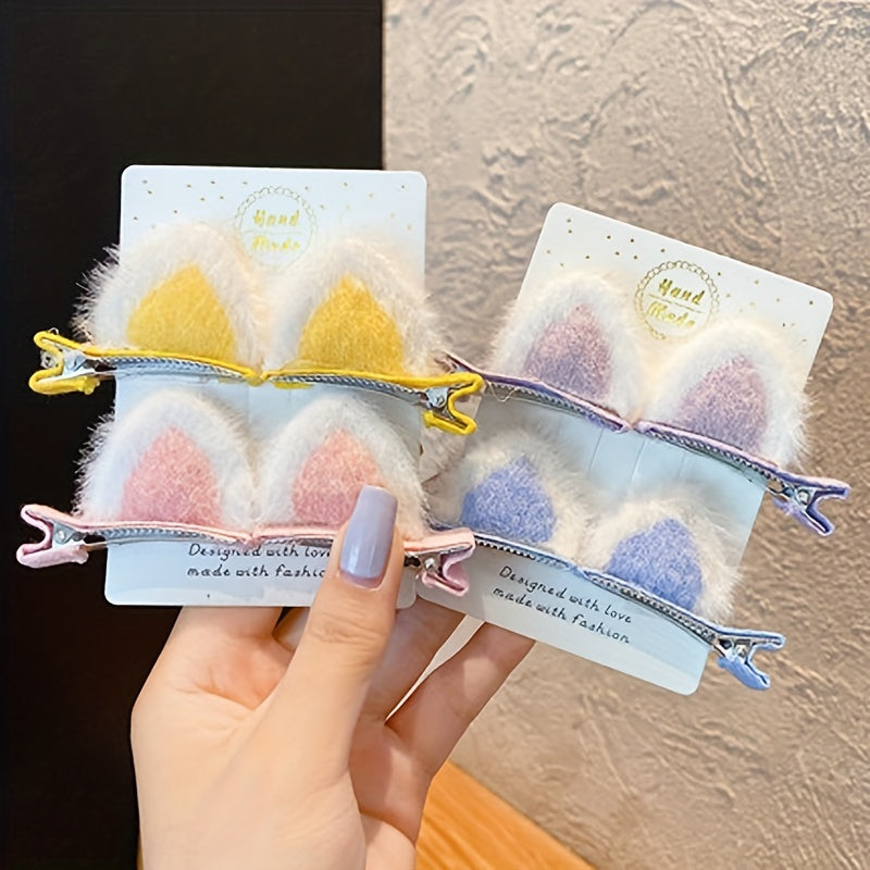 Cat Ears Plush Bangs Clip Hair Clips Hair Accessories for Girls