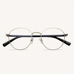 Men's Light Block Round Frame Glasses