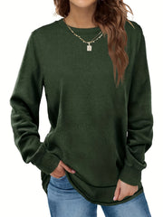 Women's Crew Neck Sweatshirt Long Sleeve Casual Sports Pullover Shirt