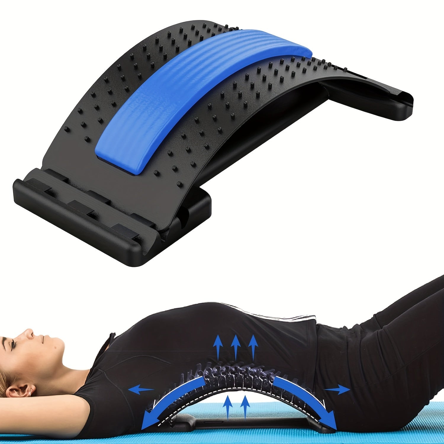 Adjustable Magnetic Back Stretcher with Cooling Sports Towel