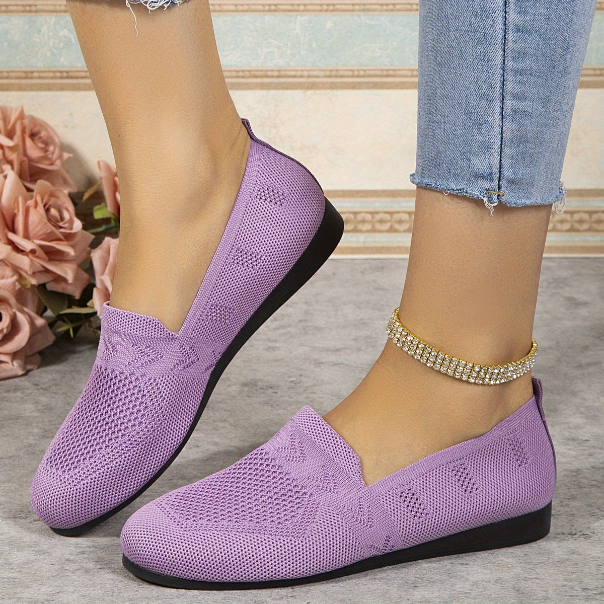 Women's Breathable Slip On Outdoor Shoes Walking Comfortable Shoes