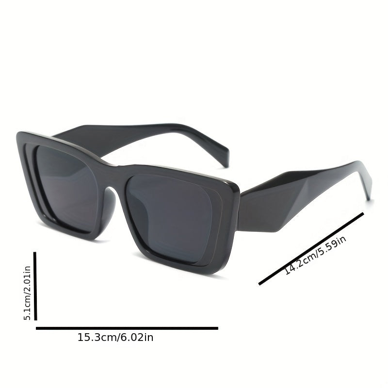 Square Frame Sunglasses Solid Wrap Around Glasses UV400