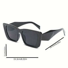 Square Frame Sunglasses Solid Wrap Around Glasses UV400