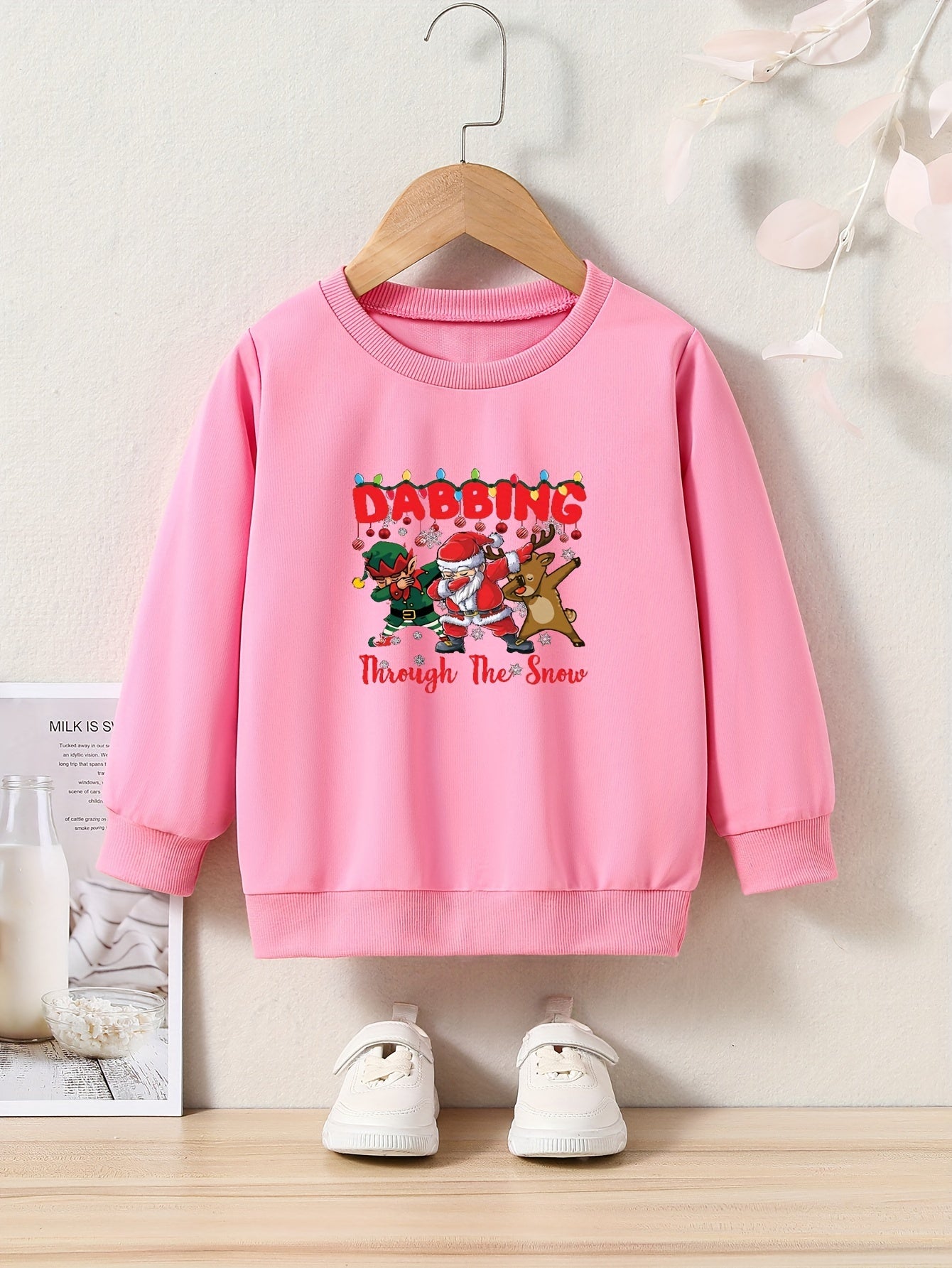 Dabbing Through The Snow Santa Sweatshirt Kids Christmas Halloween
