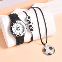 3pcs LED Sports Watch Set for Boys Soccer Theme