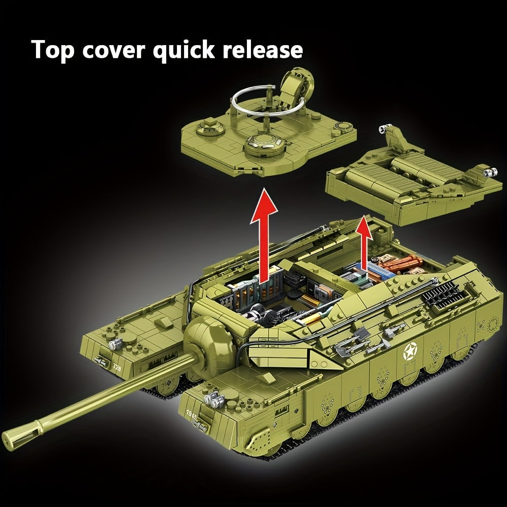 T28 Heavy Duty Tank Building Blocks Kit - Military World Series