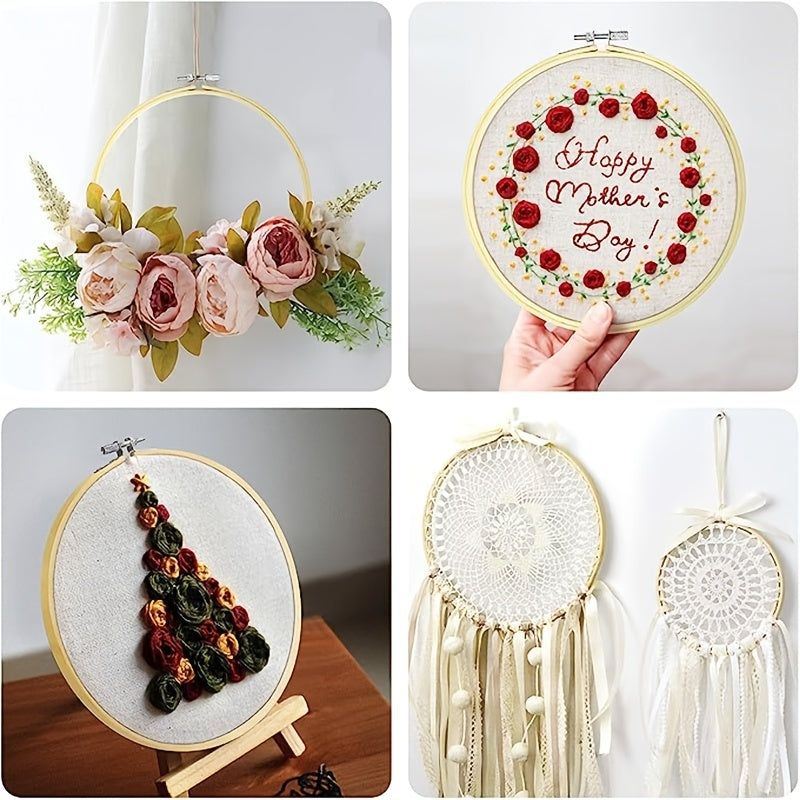 5pcs Bamboo Embroidery Hoops 12.7-25.4cm for Cross Stitch