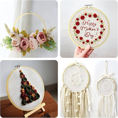 5pcs Bamboo Embroidery Hoops 12.7-25.4cm for Cross Stitch