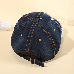 Pentagram Rhinestone Denim Baseball Cap Ladies Adjustable Caps Hats For Women