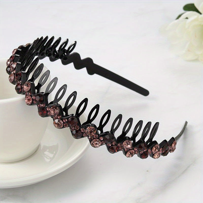 Flower Rhinestone Shining Headband - Hair Accessories