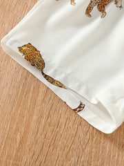 Boys Tiger Print Pocket Shirt & Shorts Set Toddler Summer Clothes
