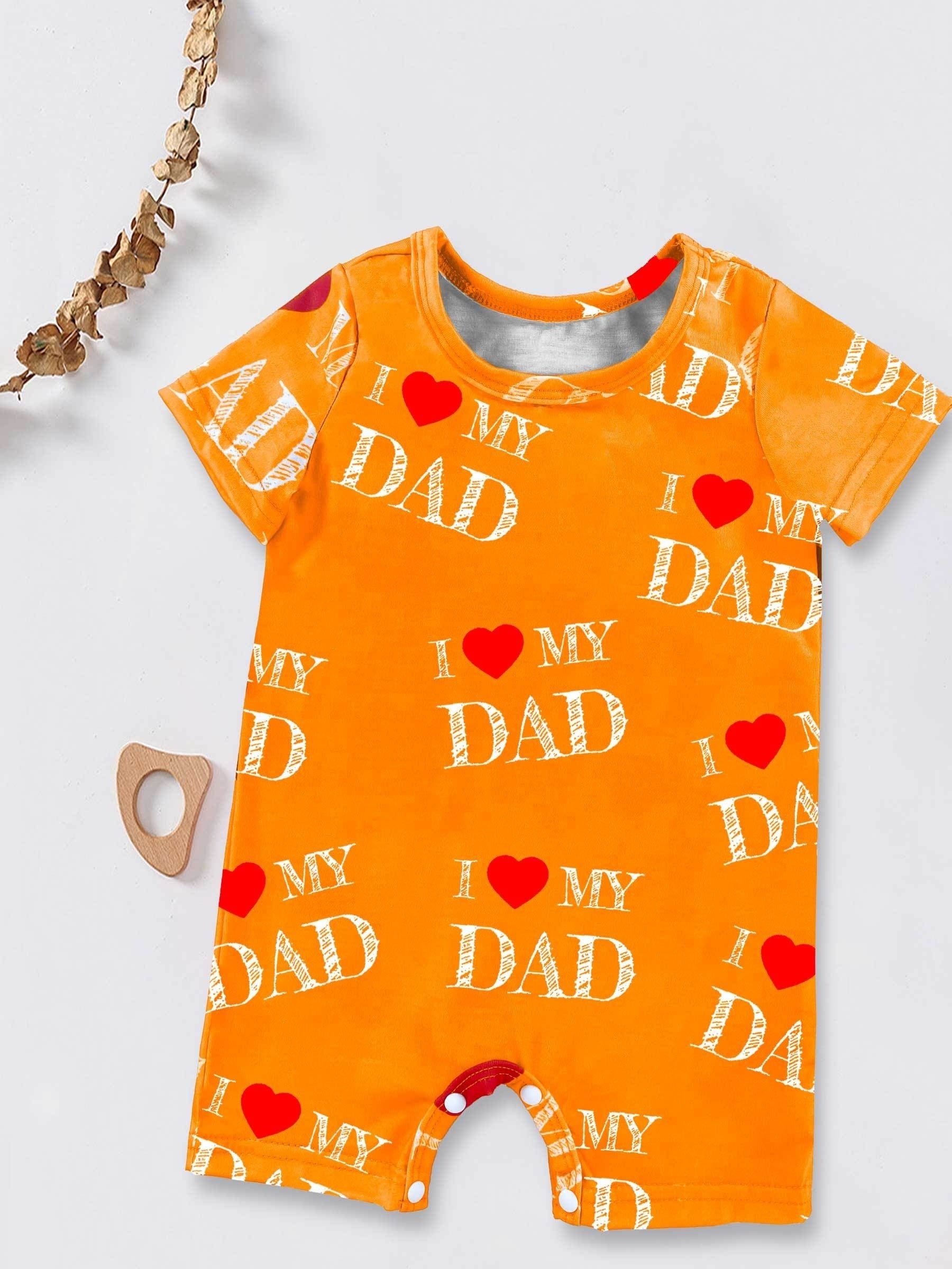Baby Boys Casual I Love My Dad Romper Jumpsuit