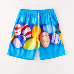 Easter Bunny Egg Print Beach Shorts Men