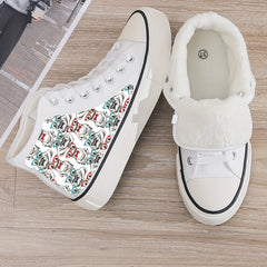 Plush Lined Chunky Canvas Sneakers High Top