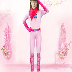 Girls Peach Costume Anime Movie Cosplay Outfit Full Cover Bodysuit
