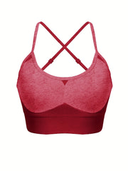 Criss Cross Back Sports Bra Breathable Fitness Workout Bra Women's Lingerie