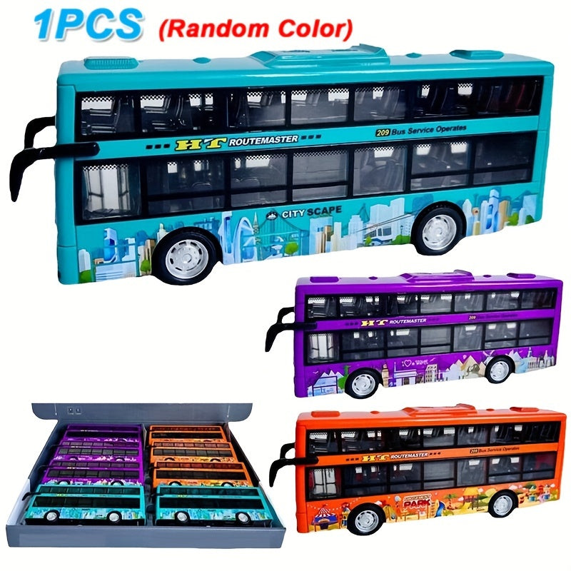 Inertia Toy Car Double Decker Bus Model Sound And Light
