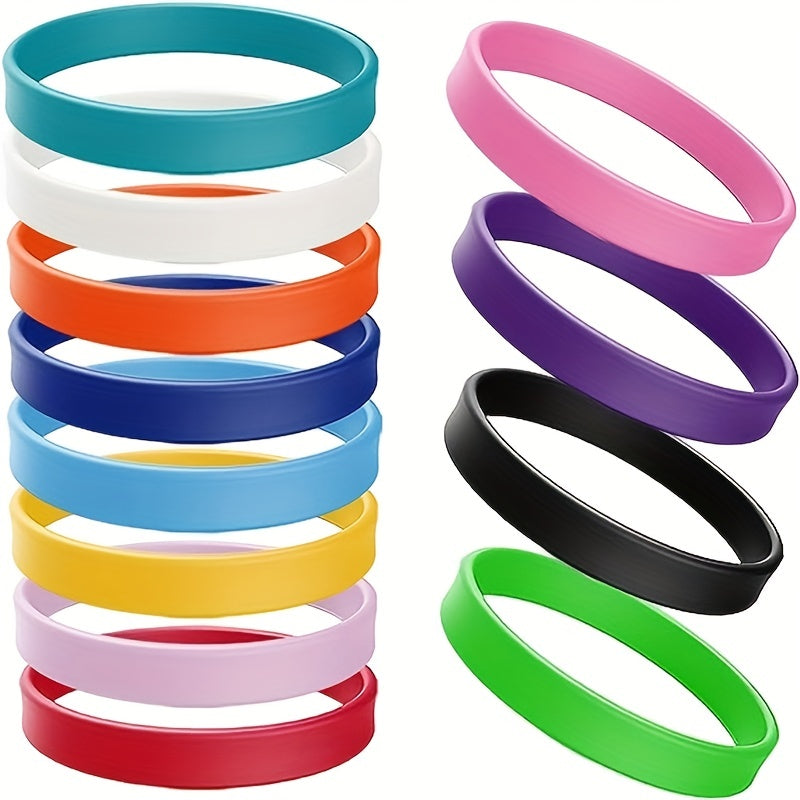 Solid Color Silicone Wristbands - Blank Stretch Bands