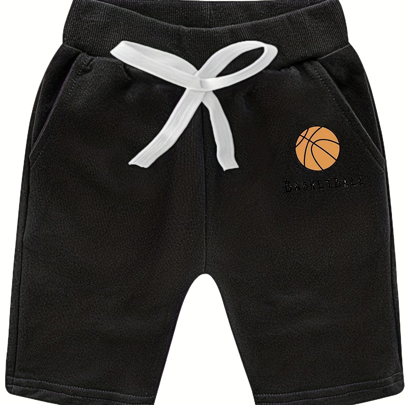 Boys Basketball Print Comfortable Drawstring Shorts For Summer