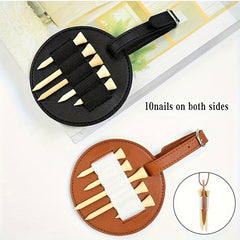 Golf Spike Insert Bag Faux Leather Outdoor Waist Hanging Bag