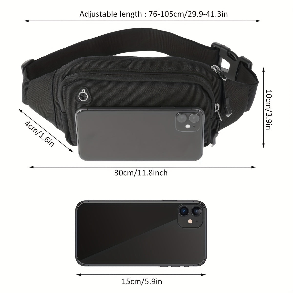 Waterproof Waist Bag for Running and Fitness with Earplug Hole