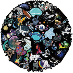 50 Sheets Outer Space Anime Stickers for Phone Laptop Water Cup