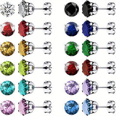 Summer Style CZ Decor Stud Earrings Set, Holiday Birthday Party Gift
