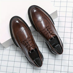 Men's Brogue Wingtip Derby Shoes Lace up Front Dress Shoes