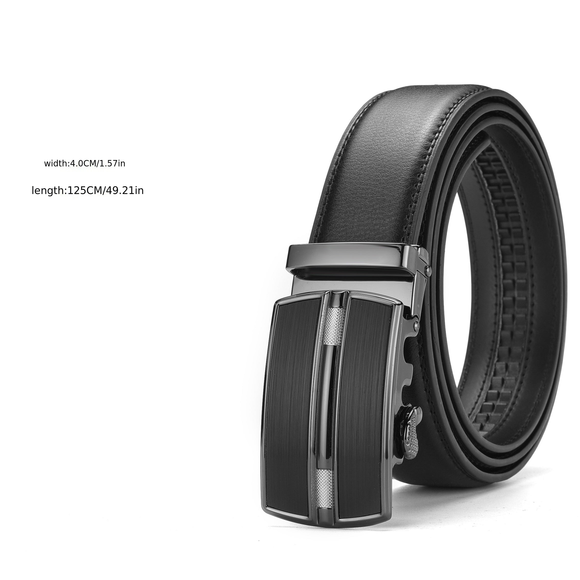 High End Men's Leather Business Belt with Automatic Buckle
