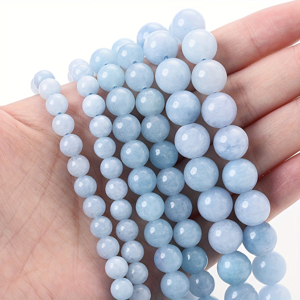 Aquamarines Stone Beads Round Loose Spacer Beads Jewelry Making DIY 6 8 10mm