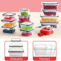 18pc Transparent Refrigerator Storage Boxes with Lids Keep Produce Fresh
