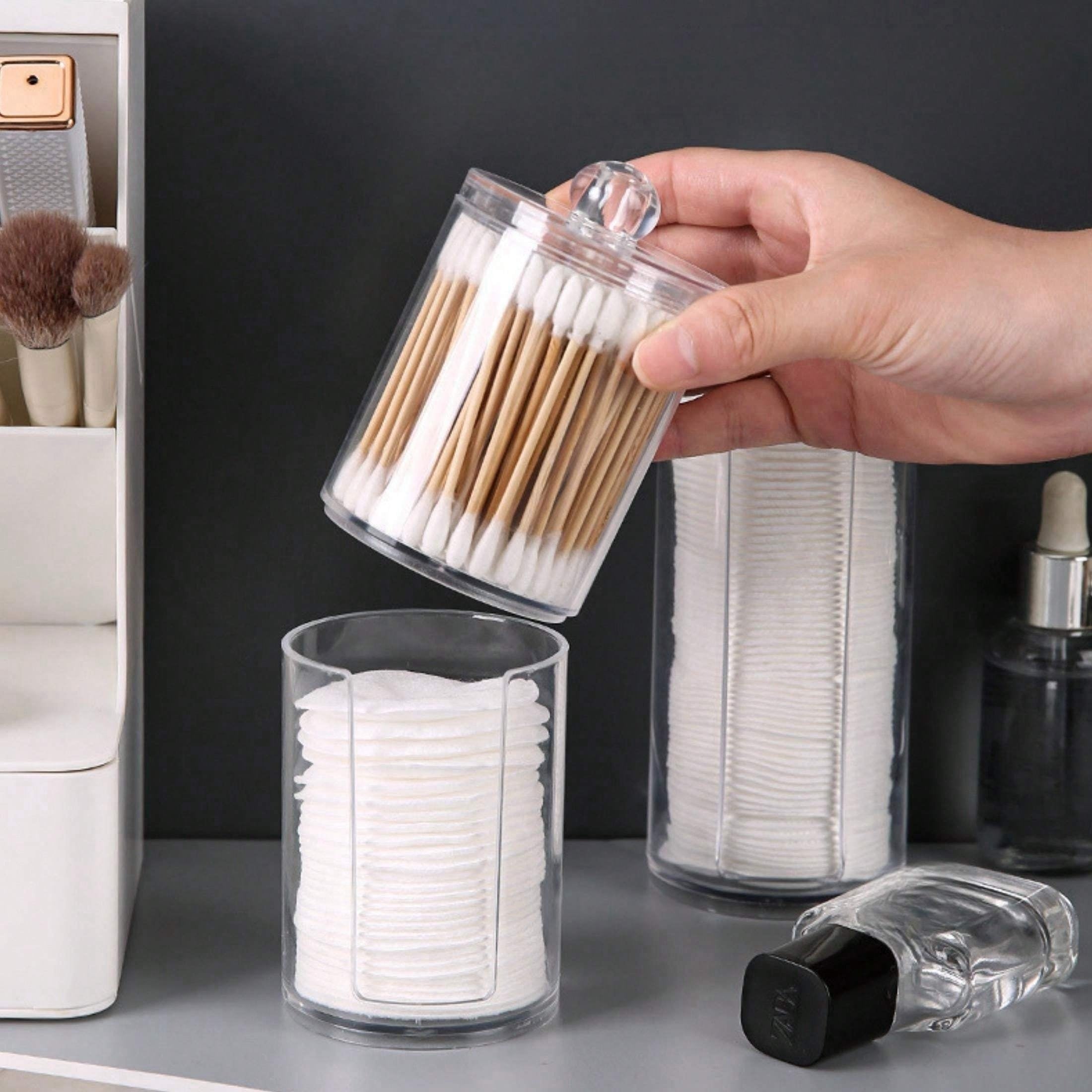 Acrylic Cotton Pads Holder Makeup Storage Containers
