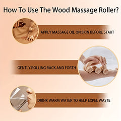 Wooden Roller Massager for Muscle Relaxation & Stress Relief