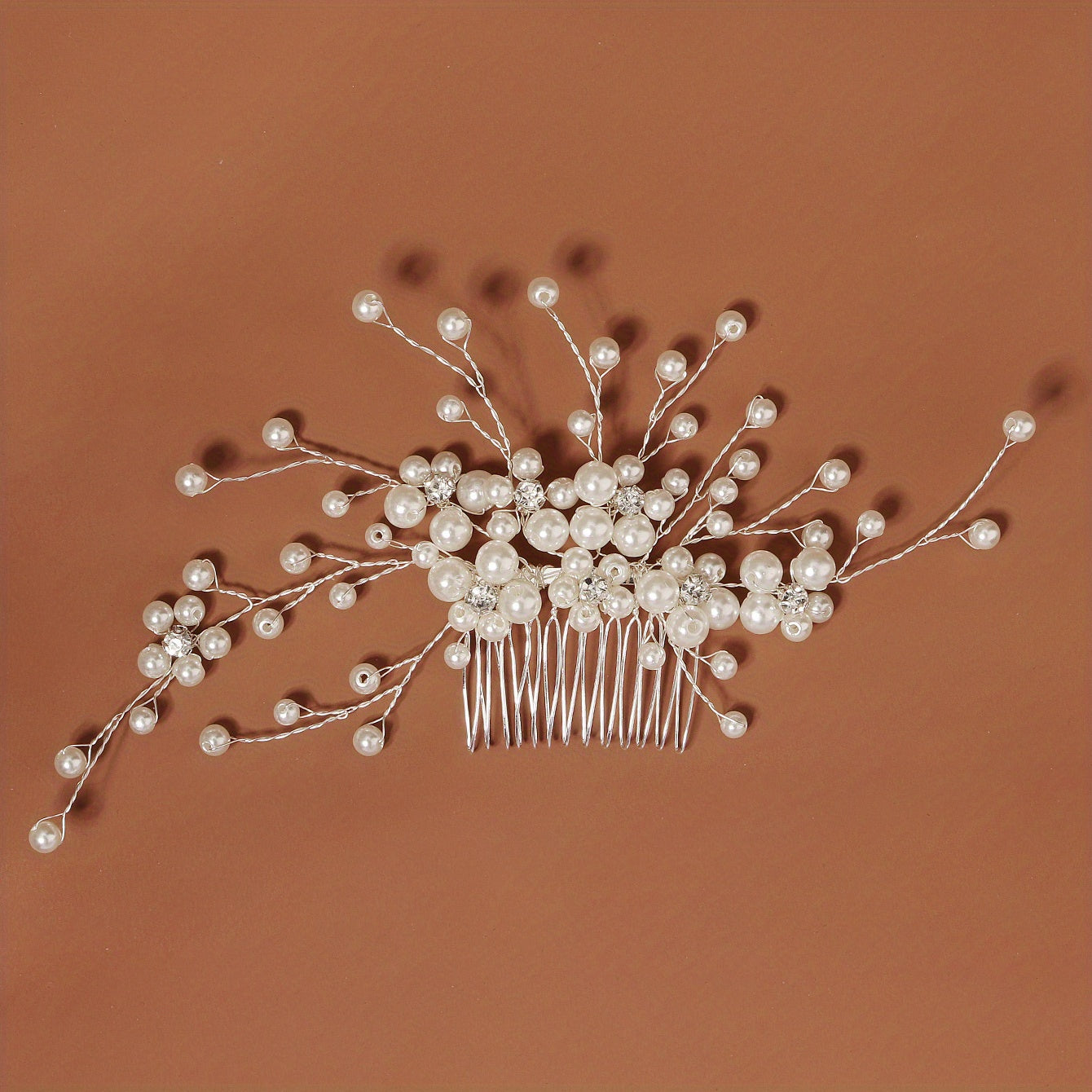 Bride Wedding Hair Combs Rhinestone Pearl Bridal Hair Pieces