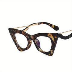 Tortoiseshell Clear Lens Cat Eye Glasses Anti Light Protection