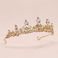 Baroque Crystal Alloy Crown Bridal Hair Band Women's Accessories