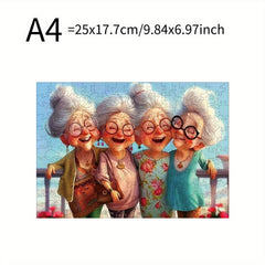 Wooden Puzzle - 4 Grandmas Traveling - Ideal for Birthday Gifts