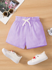 Toddler Girls Bow Paperbag Waist Shorts