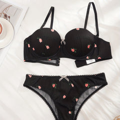 Floral Print Push Up Bra & Panties Set