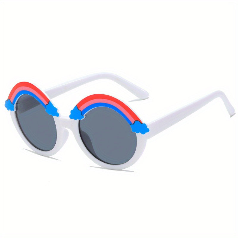 Rainbow Round Frame Sunglasses for Kids Party Outdoor Travel